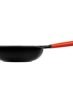 Wok Castey cu Maner Rosu Detasabil, Aluminiu Turnat, Inductie, 28 cm