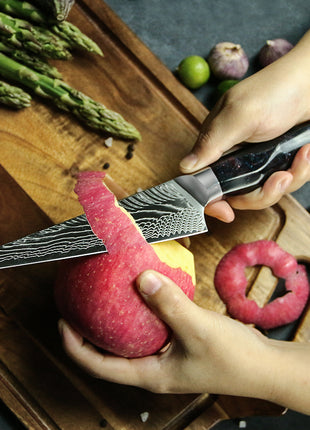 Cutit Universal 15 cm din Otel Damasc cu Maner Cosmic Galaxy